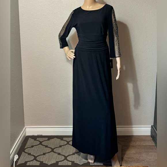 NWT Ignite Evenings Black Maxi Dress Size 6 - Picture 7 of 13
